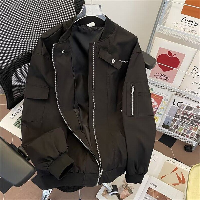春秋季棒球服美式vibe情侣飞行员外套男款潮牌宽松设计感夹克,男装夹克,星座1013