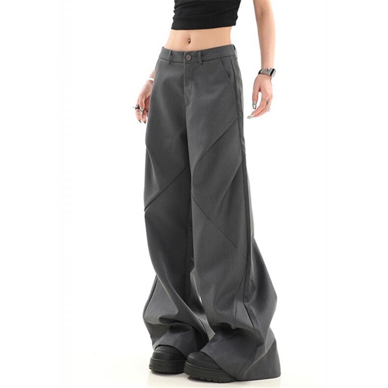 阔腿镰刀裤女春秋季设计高腰显瘦休闲微喇叭西装裤子X1565，男装西服套装，星座1116A（原606A-3）