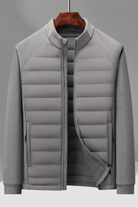 男士轻薄款羽绒服秋冬季2026新款中年爸爸冬装外套百搭立领衣服图片