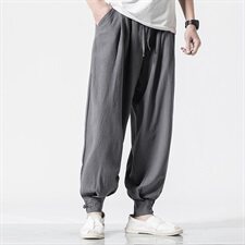 春夏新款中国风休闲裤子男棉麻宽松灯笼裤长裤QT6008-1/K021/P65，男装休闲裤，电商A008