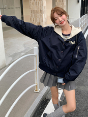 ZB305-9963学院风假两件刺绣小外套-批145控218元，女装短外套，浙宝305