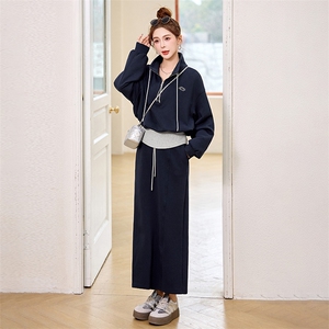 欧货休闲运动卫衣套装裙女2025春季新款超火小个子时尚百搭两件套图片