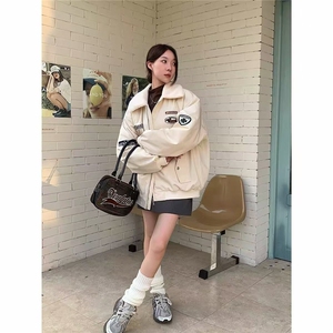 MA758-P76网图大牛津复合全刺绣摇粒绒领口情侣棉衣棒球服图片