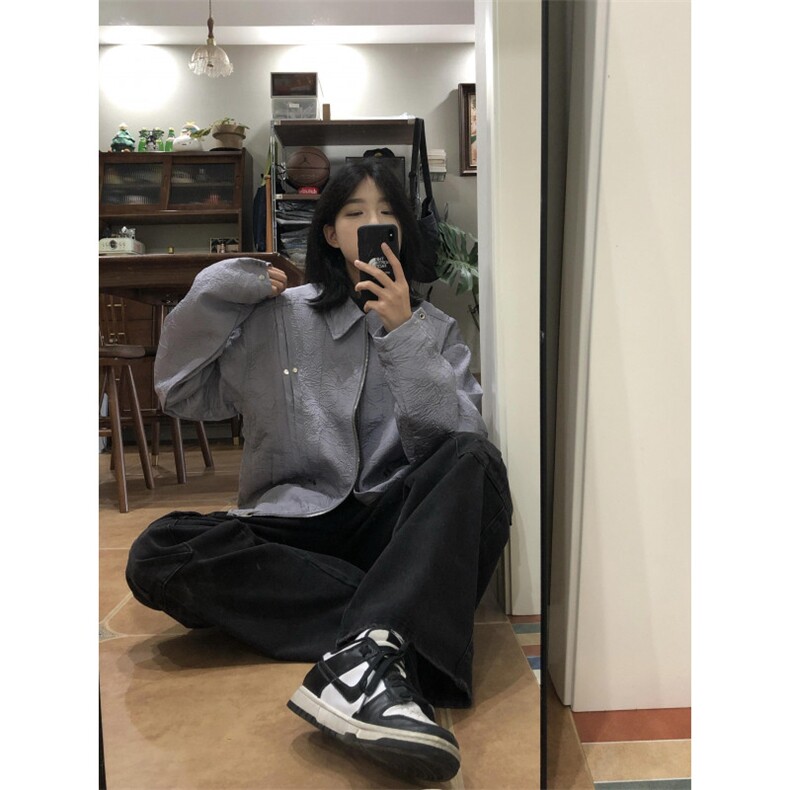 【有货】cleanfit短款褶皱外套男款春秋高级感痞帅夹克W186LL-P72,男装夹克,星座1007（原301D）
