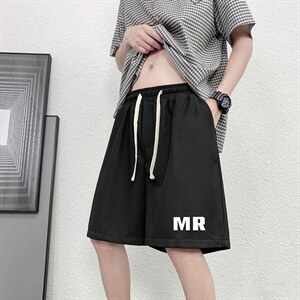 HD74253-P22 华夫格短裤男大码宽松五分裤男直筒中裤图片