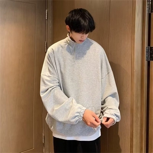 日系复古休闲半高领拉链卫衣男oversize秋冬上衣潮ins牌WB334-P36图片