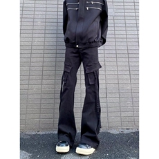 美式工装牛仔裤多袋街头潮牌宽松直筒微喇休闲长裤K71396-P45网图，男装牛仔裤，电商B245