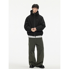 2025冬季新款纯色简约插肩袖连帽羽绒服男潮牌百搭保暖羽绒服外套，男装羽绒服，电商A234