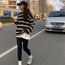 2C085-Q020PF115新款条纹卫衣现货控168，女装卫衣/绒衫，2C085
