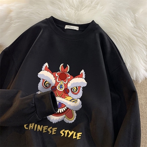 麂皮绒卫衣男大码重磅长袖t恤男 JW81185-P35图片