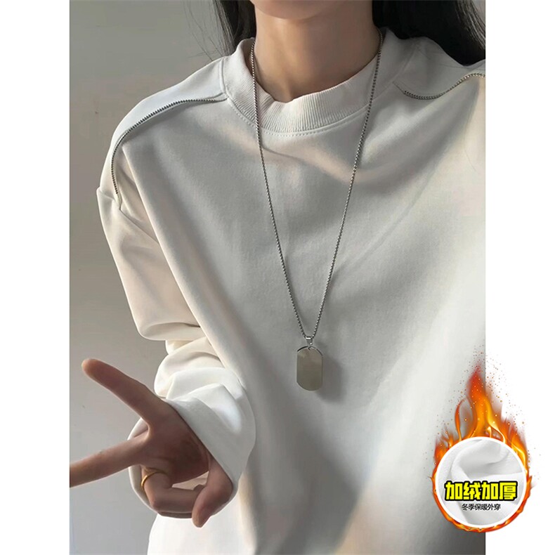 480G重磅加绒硬挺boxy男女秋冬美式高街结构拉链肩圆领卫衣厚外套，女装短外套，电商A486