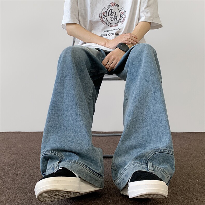 8XL-M特大码牛仔裤男美式高街裤子欧美复古倒装牛仔裤小众K968P50，男装牛仔裤，电商D206-1