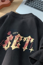 夏季新款龙年字母印花SET短袖宽松M~5XLXZ604-DT217-P25控39，男装T恤，星座604