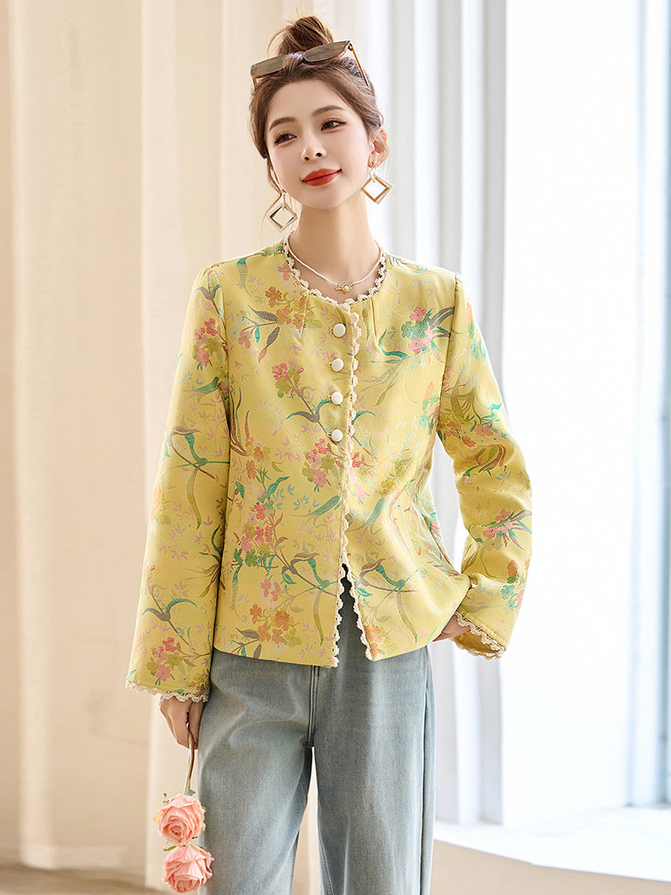 新中式国风短款外套女2025春季新款复古刺绣高级感今年流行上衣潮,女装短外套,仟媚宠