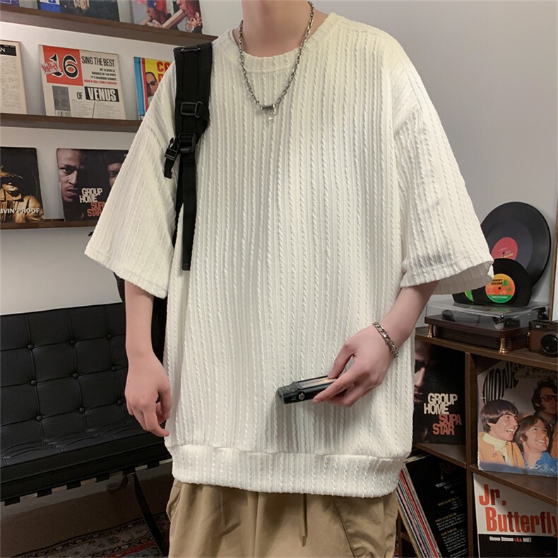T9051/P30新款个性短袖T恤男潮百搭个性上衣宽松休闲半袖体恤,男装T恤,电商A141