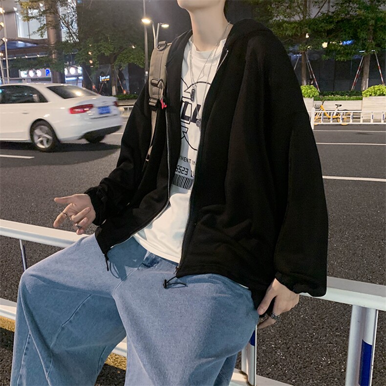 2021春秋季新款卫衣外套男开衫连帽休闲拉链薄款运动上衣6602/,男装卫衣,电商D202-1