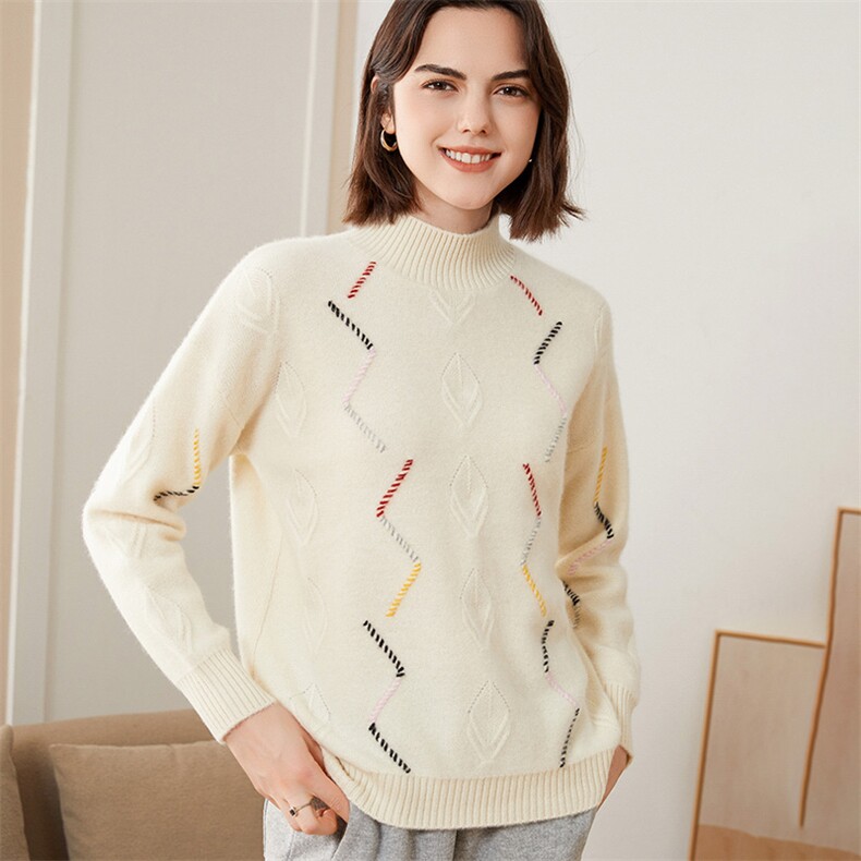 秋冬新款羊绒彩色针织时尚羊绒衫，女装羊绒衫，恒爱羊绒