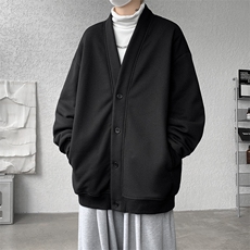M~8XL大码重磅开衫卫衣秋冬加绒加厚保暖V领外套KS2101/P60加绒80，男装卫衣，电商B238