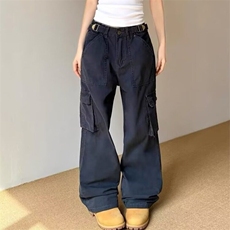 美式多口袋工装裤潮牌痞帅炸街裤子cleanfit休闲裤男女K6105-P60，男装休闲裤，星座412-2
