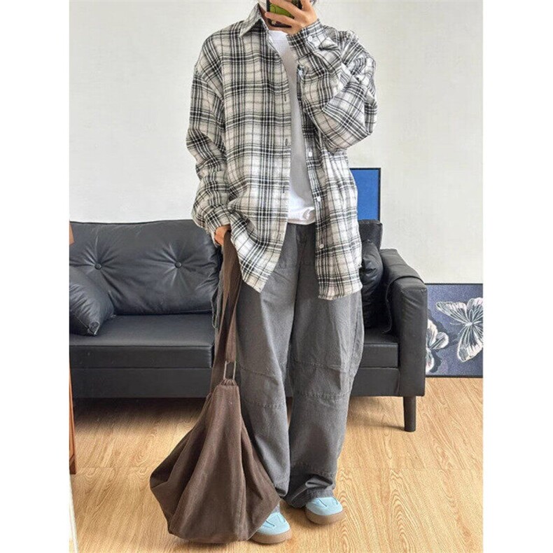C518P36春夏男装长袖衬衫薄外套格子学院风衬衣男装,男装衬衫,星座512-6