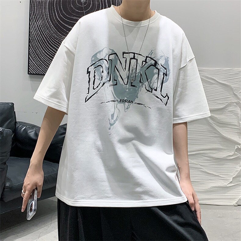 2025夏季原创设计港风oversize宽松休闲T恤B266-DX08-P30,男装T恤,星座B257-1