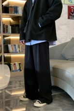 K3009/P45春装港风休闲长裤男大码垂感直筒西装裤男士阔腿裤，男装西服套装，电商A141