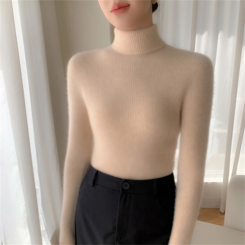2025年秋季时尚百搭通勤简约休闲加厚高反,女装羊绒衫,云暖羊山羊绒