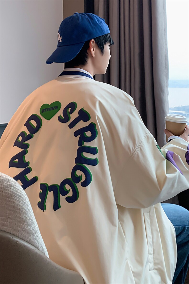 秋款棒球服夹克外套男潮牌潮流字母刺绣情侣学生22118-P70控108,男装夹克,星座717