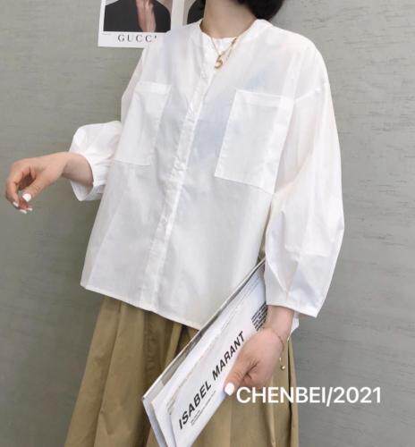 晨贝立领衬衫，女装衬衫，晨贝