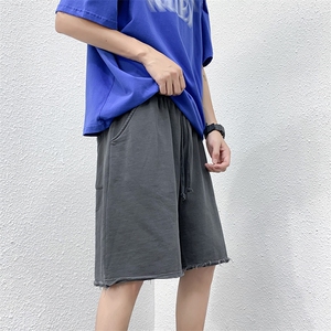 休闲短裤男士韩版潮流复古毛边高街帅2024夏季ins五分裤K5160-P28图片