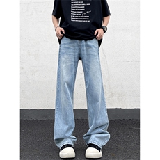 cleanfit蓝色牛仔裤男vintage裤子美式高街微阔直筒微喇00877-p45，男装牛仔裤，星座1008