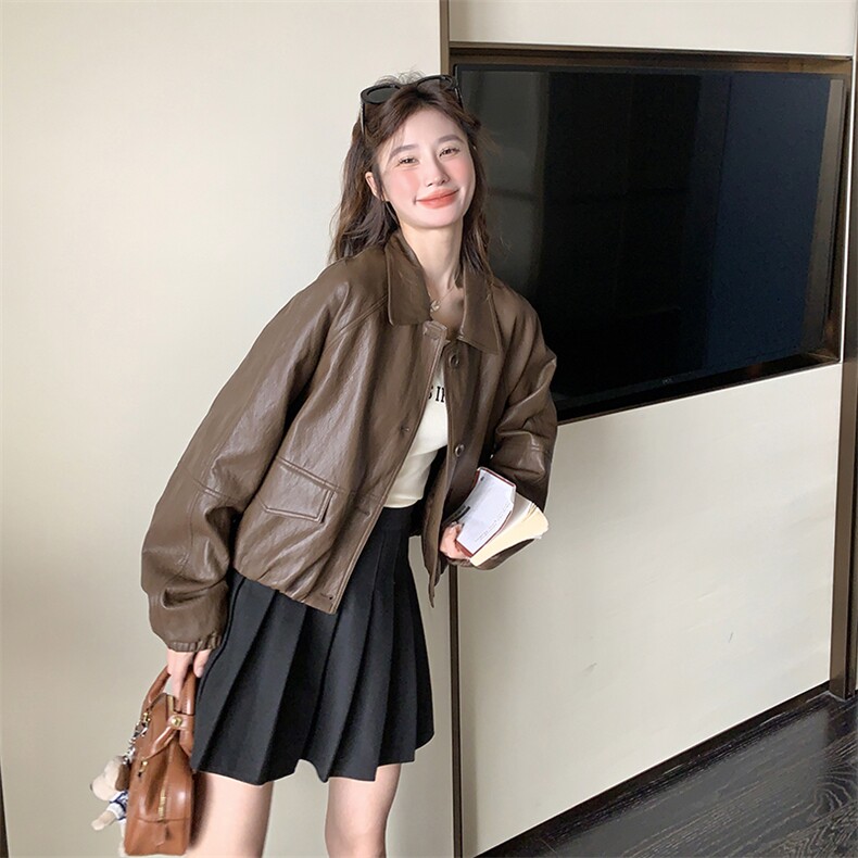 2026春款【有货】皮衣外套B109-9301-145-198,女装短外套,2B109