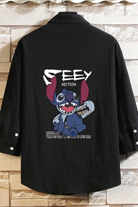QC58038-P45 亚七分袖衬衫男大码五分袖衬衣男短袖 砖墙挂拍图片