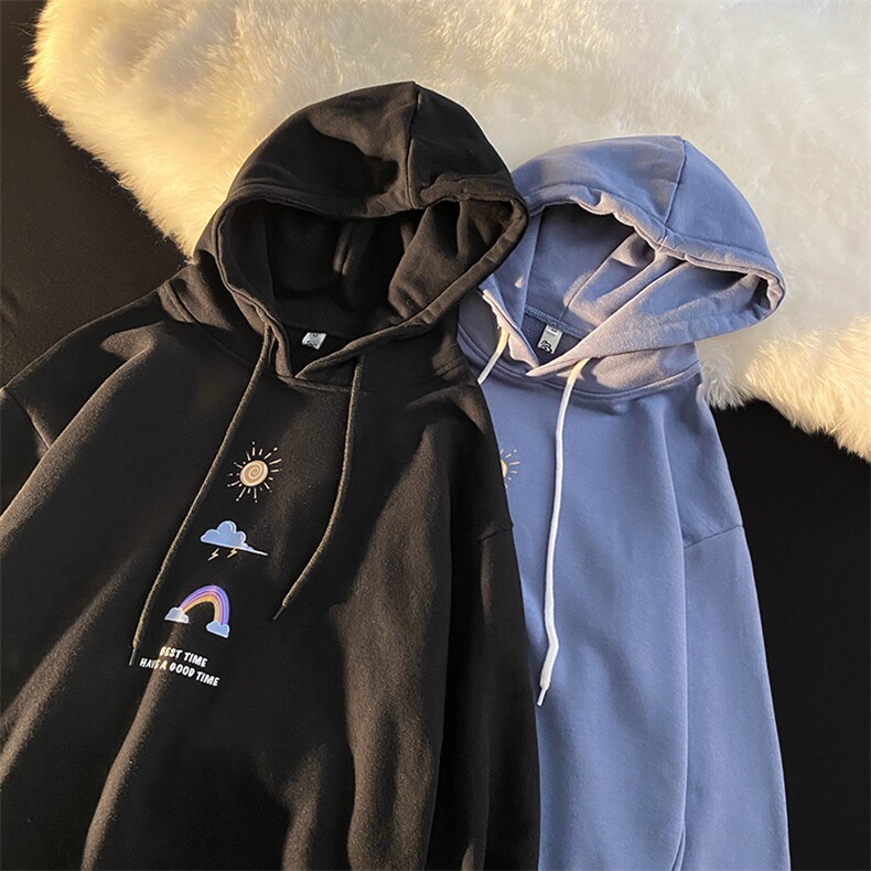 WY2141-P35加绒款-P40纯棉连帽卫衣男大码运动帽衫宽松薄外套男,男装卫衣,电商A040