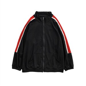 春秋撞色条纹卫衣ins港风原宿风宽松休闲百搭开衫外套 W1186-P30图片