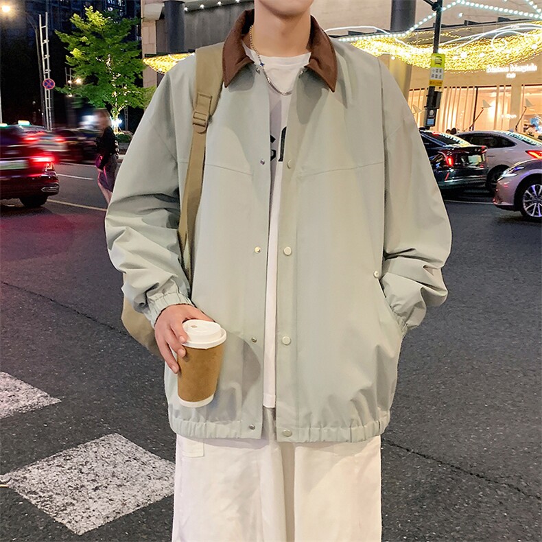秋季新款宽松夹克男撞色衬衫领上衣外套DSA157B-JK7863-特P70,男装夹克,电商A157B