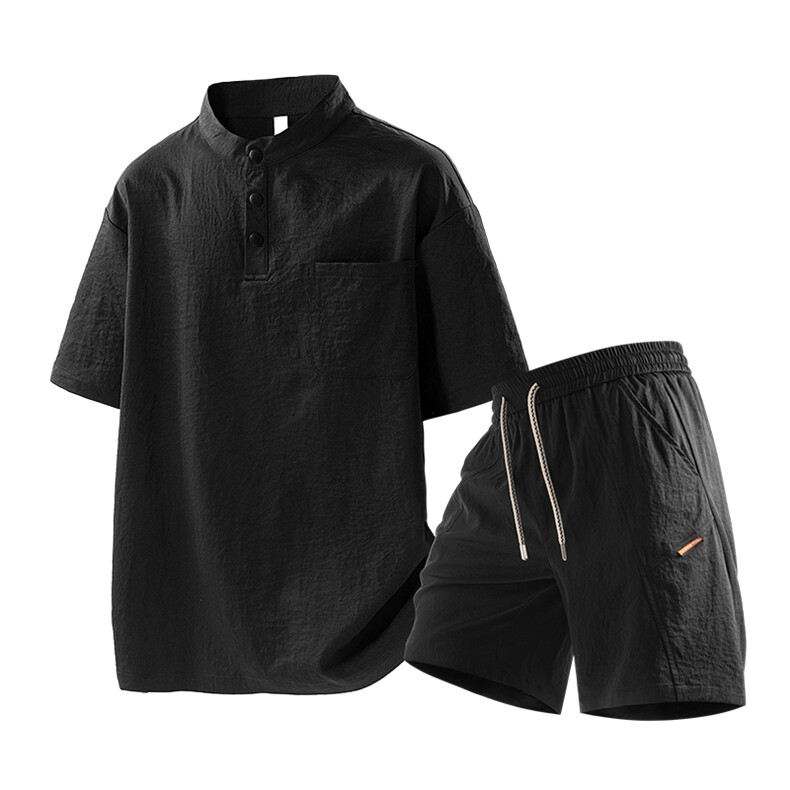 【敖瑞鹏代言】GENIOLAMODE冰丝凉感防晒休闲运动套装男夏季穿搭，男装休闲套装，星座209