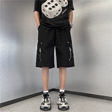 工装短裤男韩版潮流拉链个性帅气2025夏季新款ins五分裤K4093-P30，男装牛仔裤，星座412