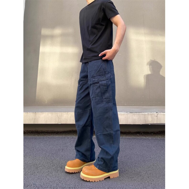 美式微喇叭牛仔裤男女复古cleanfit水洗棉工装裤子K90066-P60网图,男装牛仔裤,电商B245