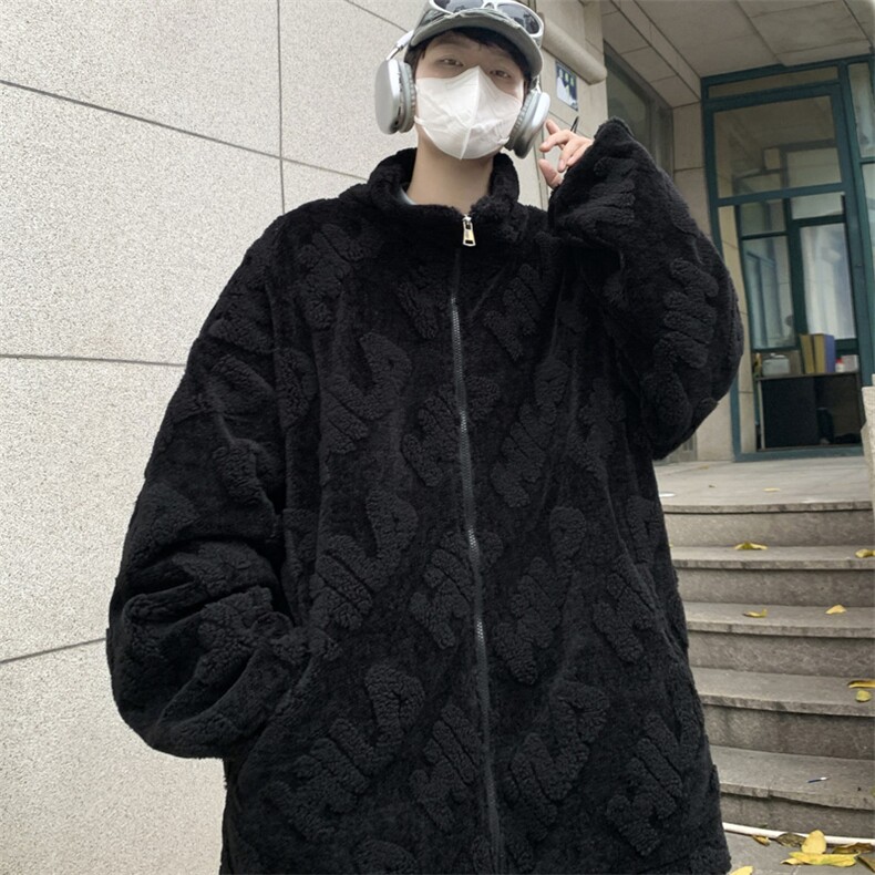 2024复古羊羔毛外套男士冬季加厚棉衣棉服M796P120控158,男装棉衣,电商A157