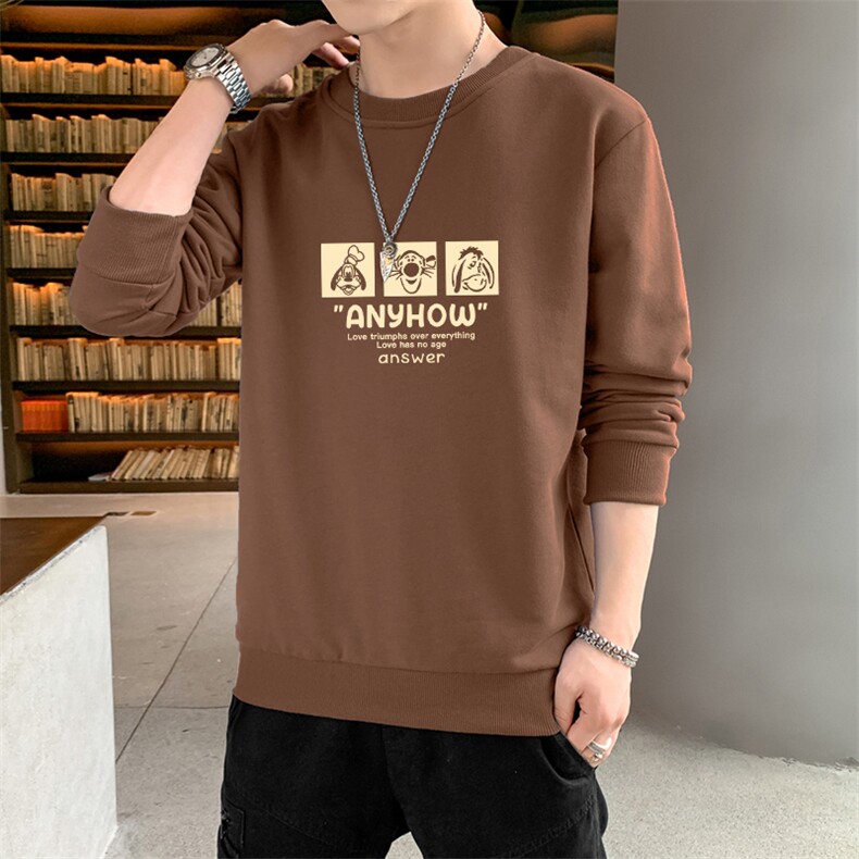 外贸跨境现货主推2025秋装新款潮流男士印花圆领卫衣大码F187-P15图片