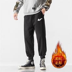 K12111-P40加绒P50束脚纯棉运动裤男士休闲裤大码宽松卫裤男，男装休闲裤，电商A040A