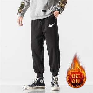 K12111-P40 加绒P50 束脚纯棉运动裤男士休闲裤大码宽松卫裤男图片