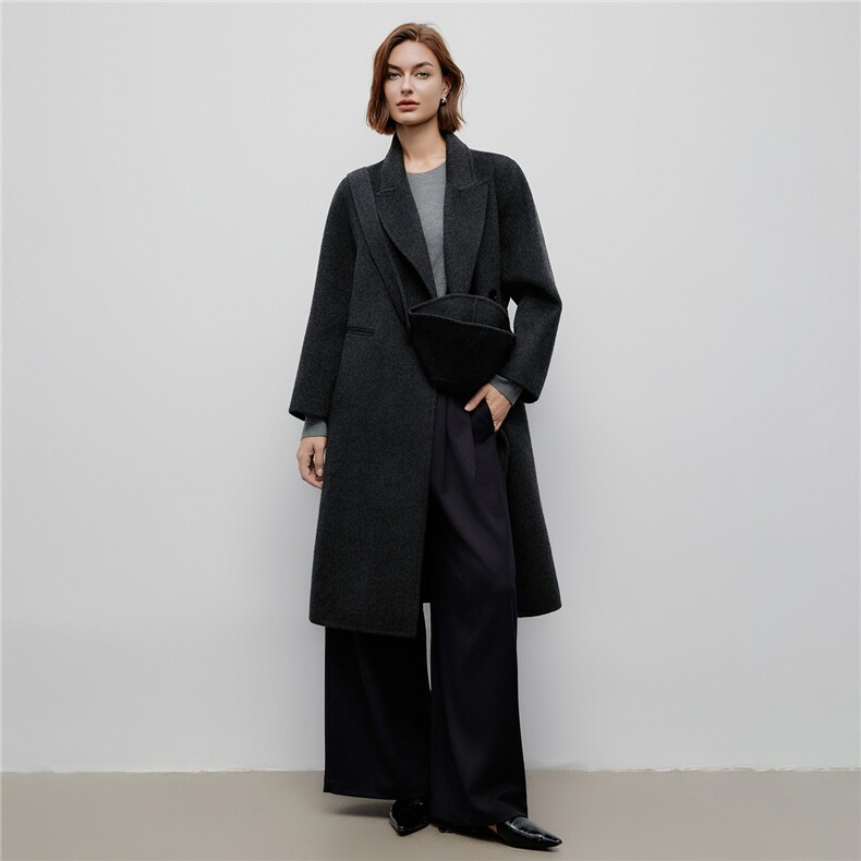 2025秋冬新款双面羊毛大衣女大衣宽松显瘦西装领外套女气质韩版,女装毛呢外套,阿舍尔精品
