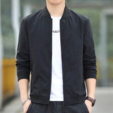 秋季爸爸装商务休闲纯色立领夹克中年男士薄款外套时尚百搭男装，男装夹克，电商B212（原钱塘6029）