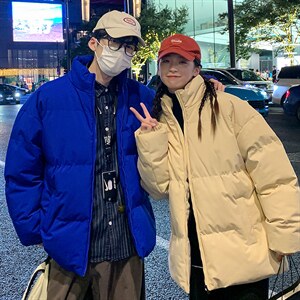 推荐2023冬季新款棉衣港风情侣棉服潮牌宽松上衣M6688