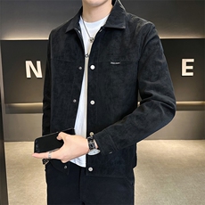 2025新款秋季麂皮夹克外套男高端压花翻领男装上衣A313-1810-P145，男装夹克，电商A313