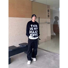 M215-字母圆领毛衣衫潮牌帅气秋冬季打底外穿上衣-网络图，男装针织衫/毛衣，星座1002-2