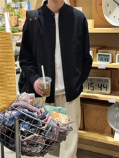 长袖立领仿麻休闲衬衫1302-GC67-P40控68成分100棉，男装衬衫，星座1302