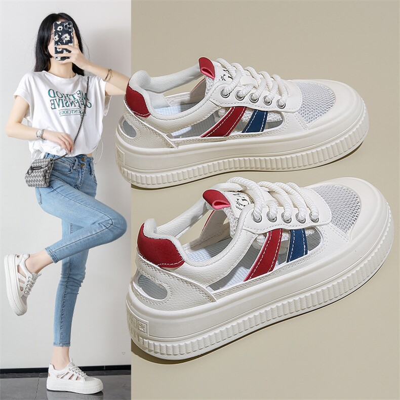 X4157-P95小白鞋子女夏季新款韩版i女学生休闲镂空百搭凉鞋，女鞋凉鞋，星座1407-3